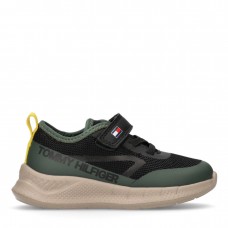 TOMMY HILFIGER Low Cut Lace-Up Velcro Sneaker T1B9-34110-1843X693 χακί